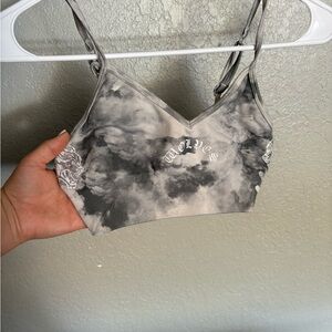 Darc Sport Gray Tie-Dye Sports Bra